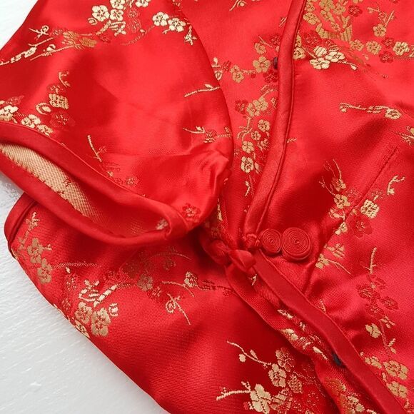 Traditional Chinese Red/Gold Women's Button-up Blouse  Small/Medium Authentic - Picture 10 of 16